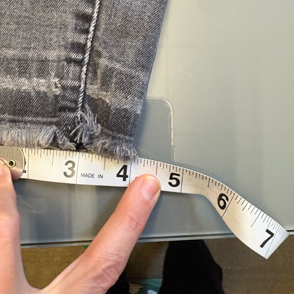 Garage skinny midrise zip and button raw hem grey ankle denim jeans size 00 - Picture 12 of 13